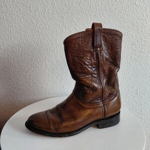 Vintage Ben Miller BM Western Rockabilly Brown Leather Cowboy Farmer Boots